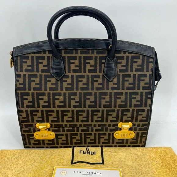 Fendi Vintage Zucca combination lock doctor bag